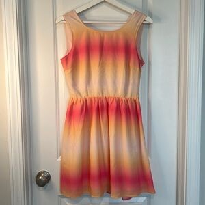 Pink orange summer mini dress size XS